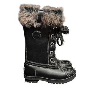 London Fog | Melton 2 Faux Leather Winter Boots with Faux Fur Trim